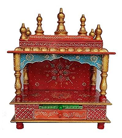 Temple: Rajasthani Ethnic Handcrafted Wooden Temple/Mandir/Pooja Ghar/Mandapam