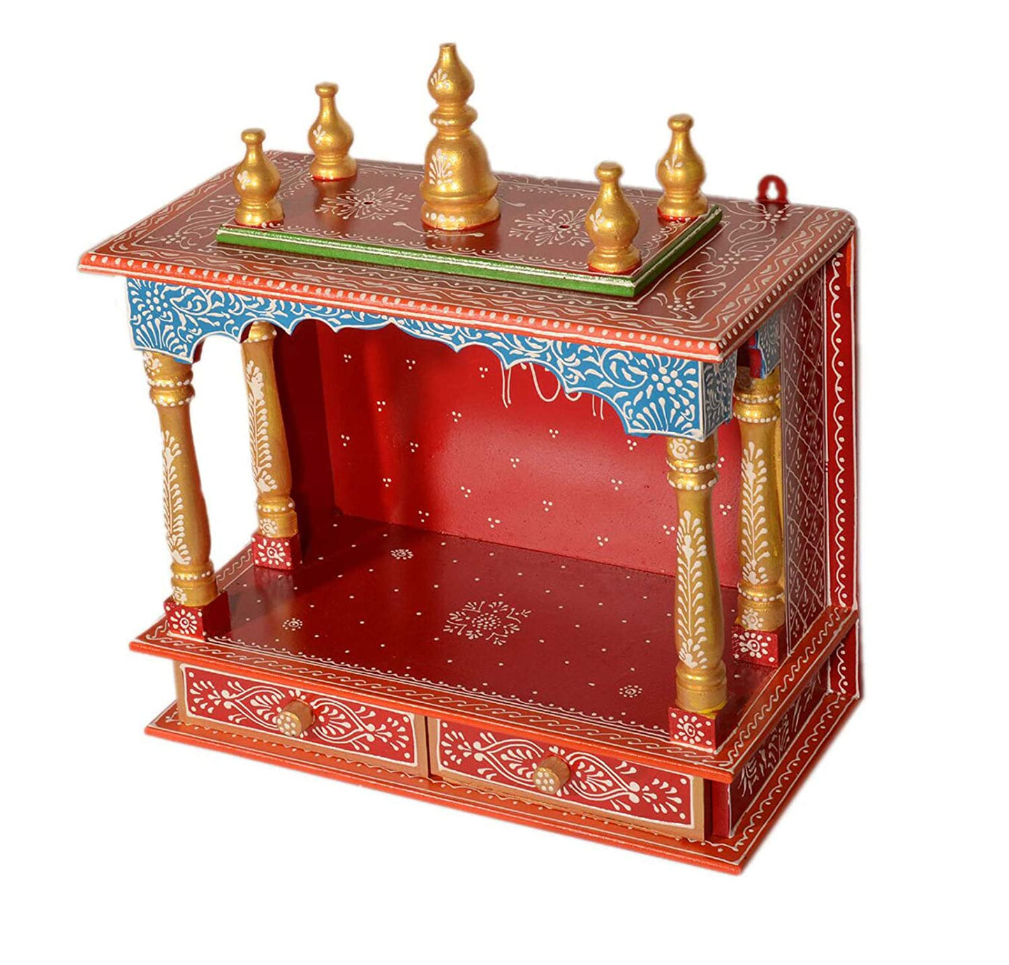 Temple: Rajasthani Ethnic Handcrafted Wooden Temple/Mandir/Pooja Ghar/Mandapam