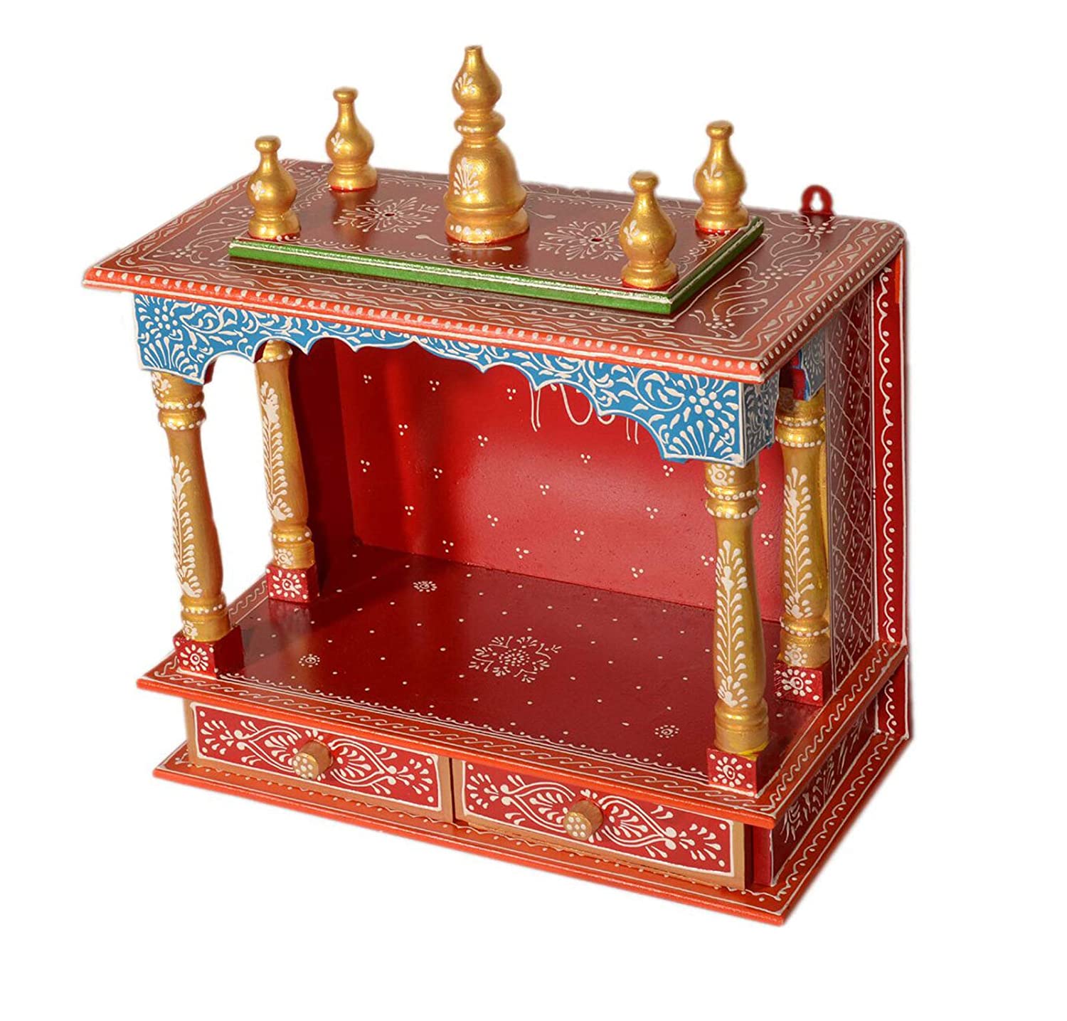 Temple: Rajasthani Ethnic Handcrafted Wooden Temple/Mandir/Pooja Ghar/Mandapam