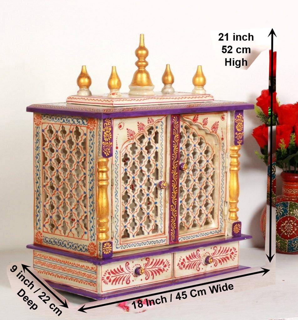 Temple: Rajasthani Ethnic Handcrafted Wooden Temple/Mandir/Pooja Ghar/Mandapam