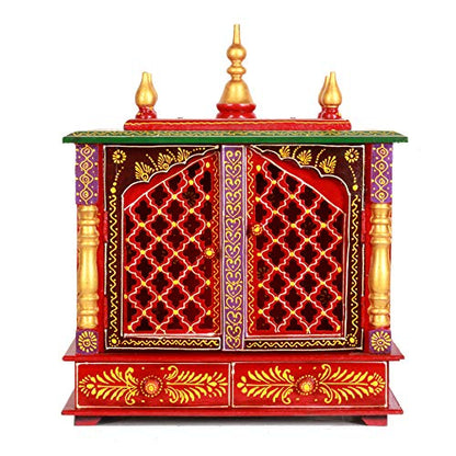 Mandir: Rajasthani Ethnic Handcrafted Wooden Temple/Mandir/Pooja Ghar/Mandapam