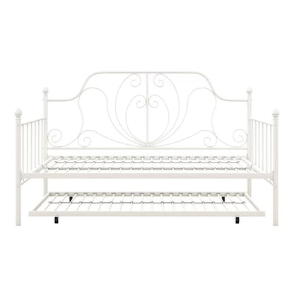 Trundle Bed: Metal Daybed with Trundle Bed