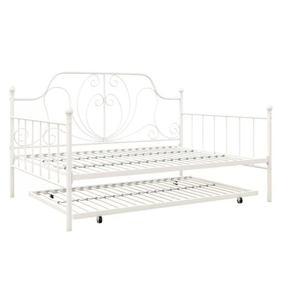 Trundle Bed: Metal Daybed with Trundle Bed