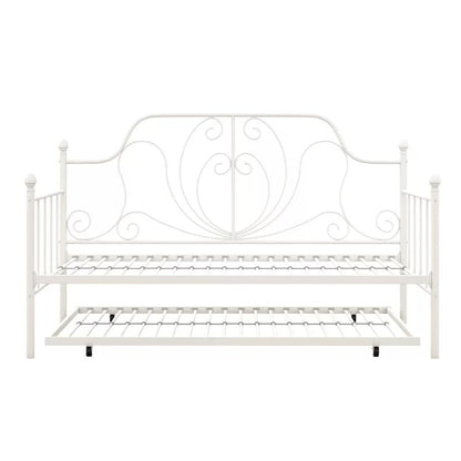 Trundle Bed: Metal Daybed with Trundle Bed