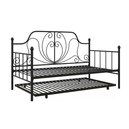 Trundle Bed: Metal Daybed with Trundle Bed