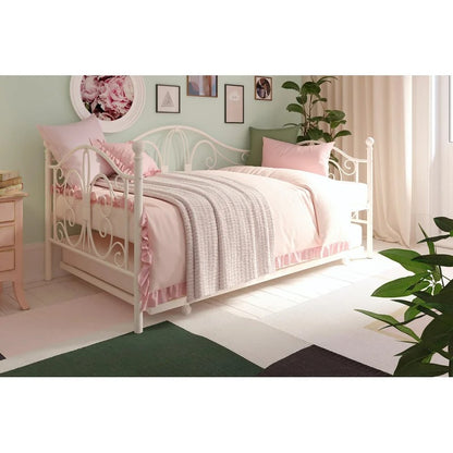 Trundle Bed: Metal Daybed with Trundle Bed