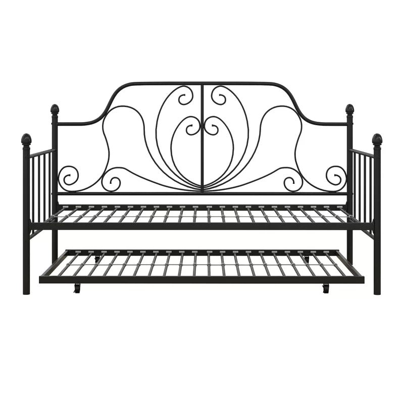 Trundle Bed: Metal Daybed with Trundle Bed