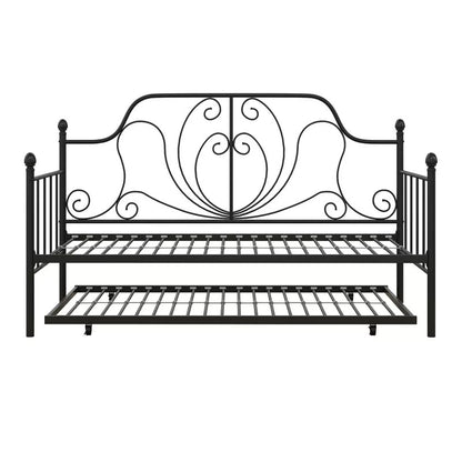 Trundle Bed: Metal Daybed with Trundle Bed