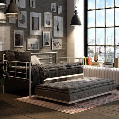 Trundle Bed: Steel Daybed with Trundle