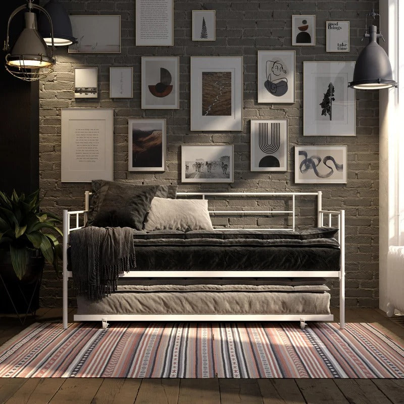 Trundle Bed: Steel Daybed with Trundle