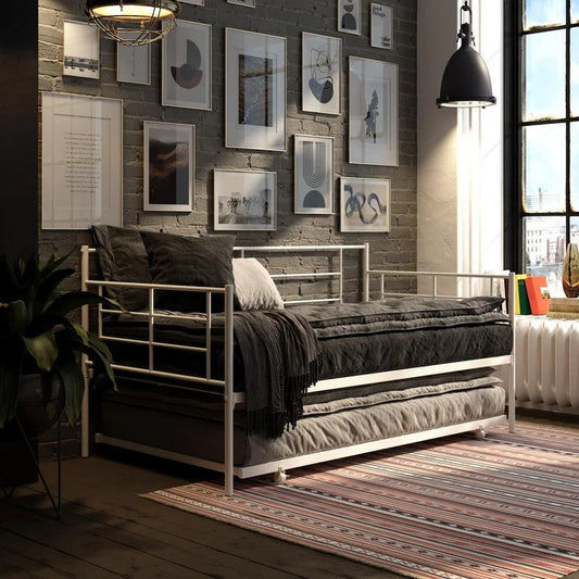 Trundle Bed: Steel Daybed with Trundle