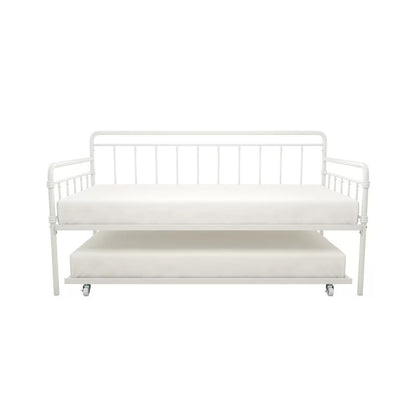 Trundle Bed: Steel Daybed with Trundle Bed