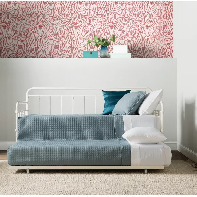 Trundle Bed: Steel Daybed with Trundle Bed