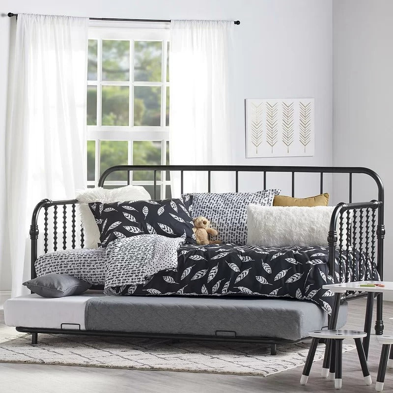 Trundle Bed: Twin Metal Daybed with Trundle