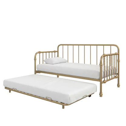 Trundle Bed: Twin Metal Daybed with Trundle
