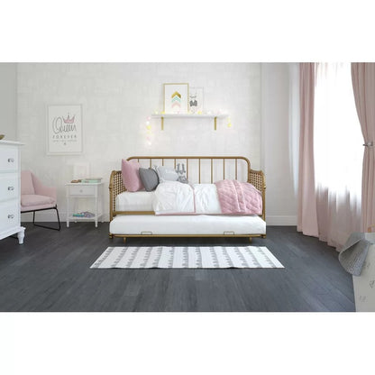 Trundle Bed: Twin Metal Daybed with Trundle