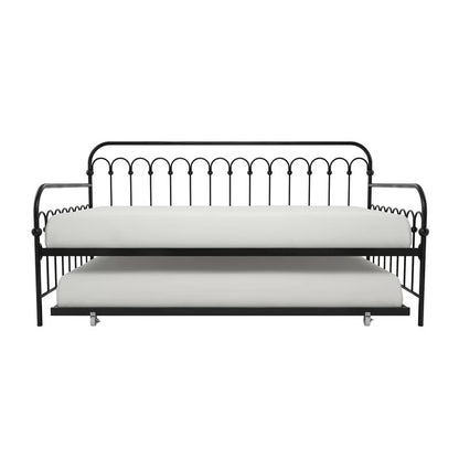 Trundle Bed: Twin Metal Daybed with Trundle Bed