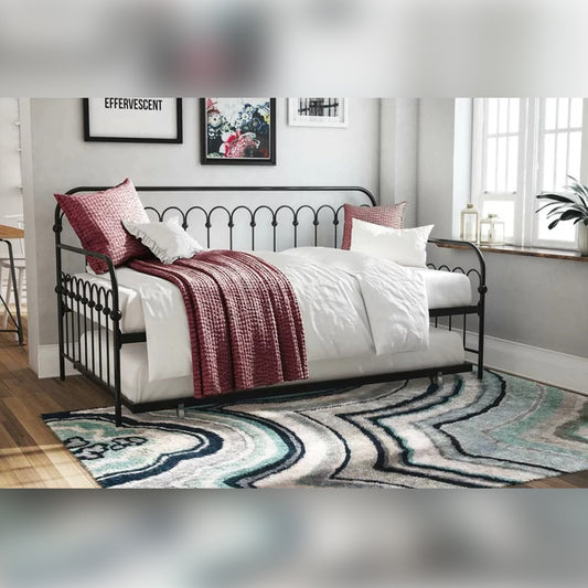 Trundle Bed Twin Metal Daybed with Trundle Bed