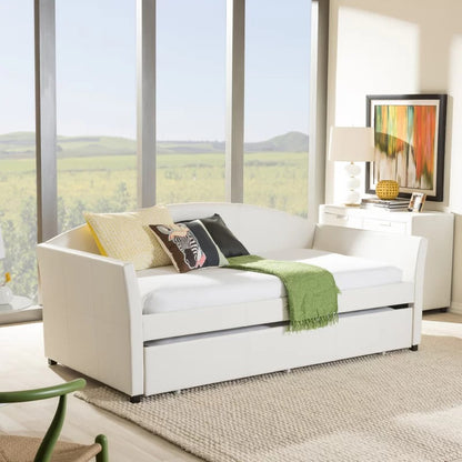 Trundle Bed: Twin Solid Wood Daybed with Trundle