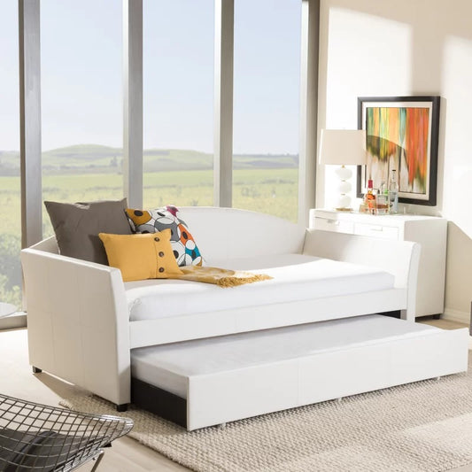 Trundle Bed: Twin Solid Wood Daybed with Trundle