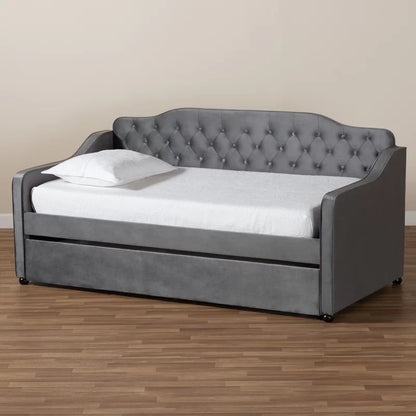 Trundle Bed: Twin Solid Wood Daybed with Trundle Bed