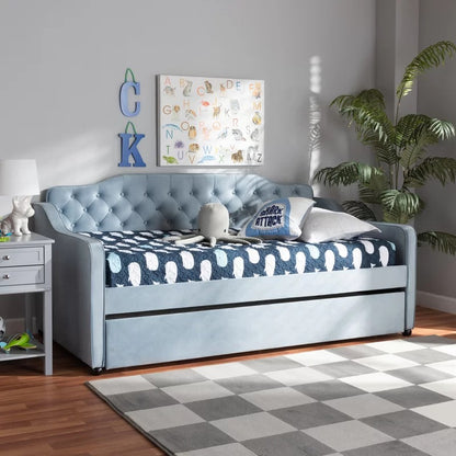 Trundle Bed: Twin Solid Wood Daybed with Trundle Bed