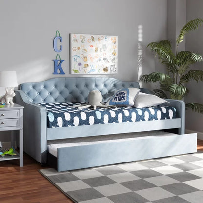 Trundle Bed: Twin Solid Wood Daybed with Trundle Bed