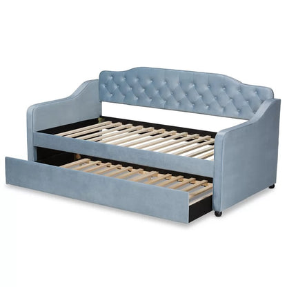 Trundle Bed: Twin Solid Wood Daybed with Trundle Bed