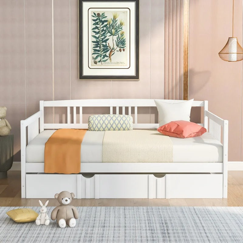 Trundle Bed: Wood Daybed with Trundle Bed