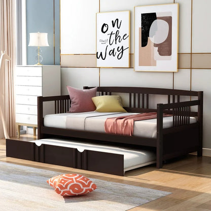 Trundle Bed: Wood Daybed with Trundle Bed