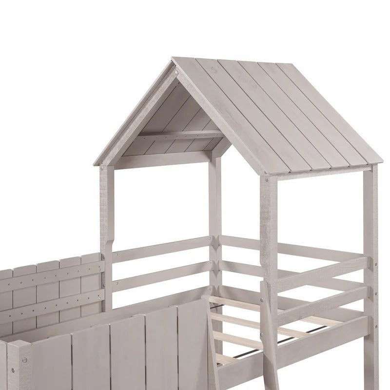 Bunk Bed: Twin Bunk Bed(Wash Gray)
