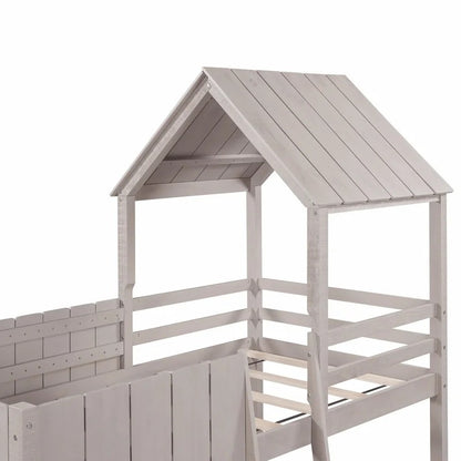 Bunk Bed: Twin Bunk Bed(Wash Gray)