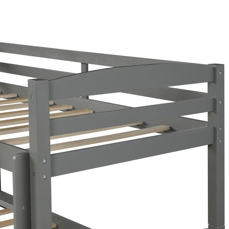Bunk Bed: Twin Solid Wood Standard Bunk Bed Wooden