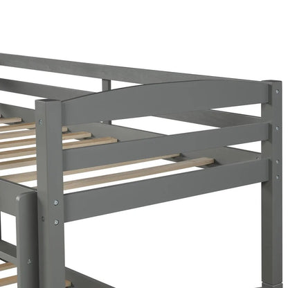 Bunk Bed: Twin Solid Wood Standard Bunk Bed Wooden