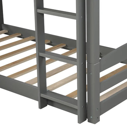 Bunk Bed: Twin Solid Wood Standard Bunk Bed Wooden
