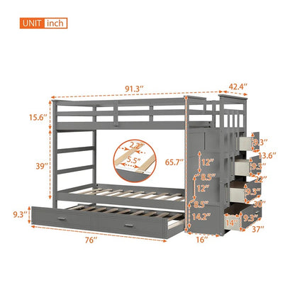 Bunk Bed: Wooden Twin Standard Bunk Bed
