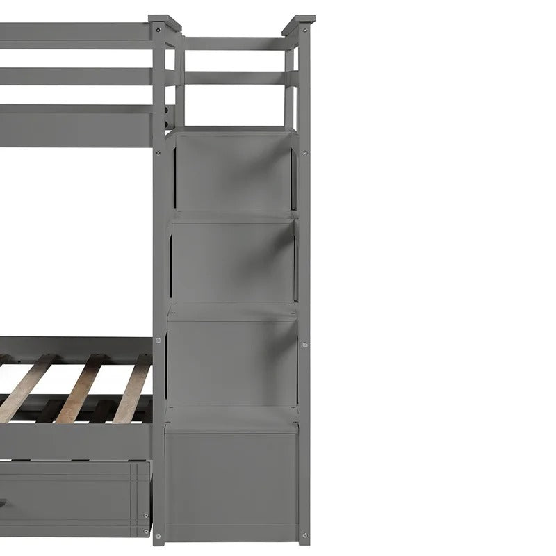Bunk Bed: Wooden Twin Standard Bunk Bed