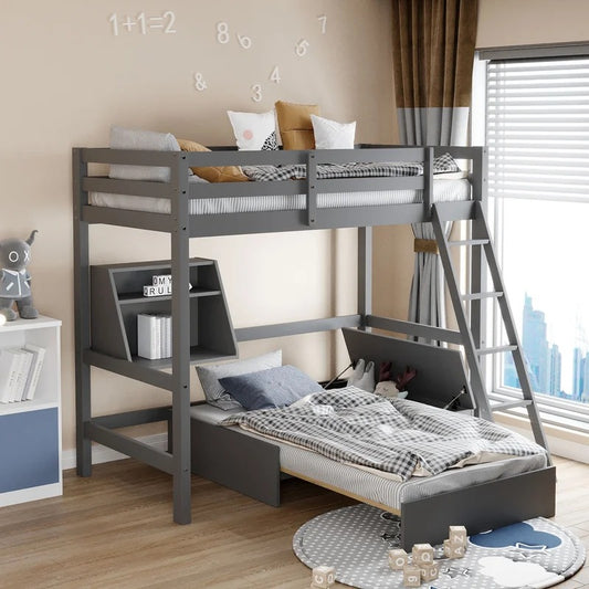 Bunk Bed: Twin Standard Bunk Bed Gray