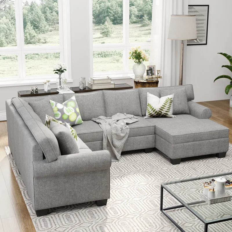 U Shape Sofa Set: 113" Modular Corner Sofa Set