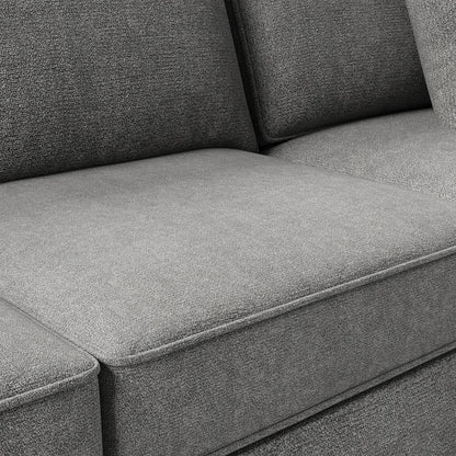 U Shape Sofa Set: 113" Rolled Arm Chesterfield Sectional 7 Seater Sofa