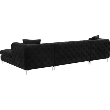  U Shape Sofa Set : 127" Wide Velvet Symmetrical Sofa