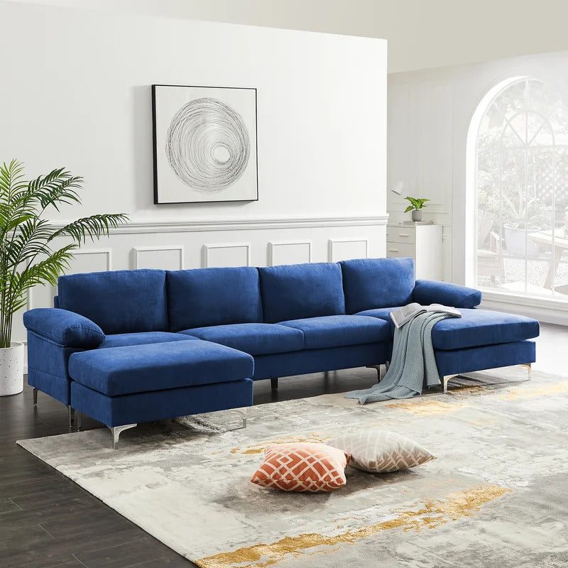 U Shape Sofa Set: 131" Wide Reversible Corner Sectional 5 Seater Sofa