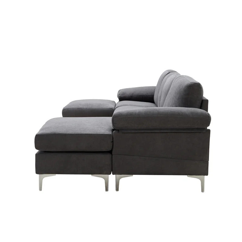 U Shape Sofa Set: 131" Wide Reversible Corner Sectional 5 Seater Sofa