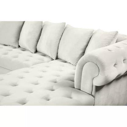  U Shape Sofa Set : 134" Wide Velvet Symmetrical 