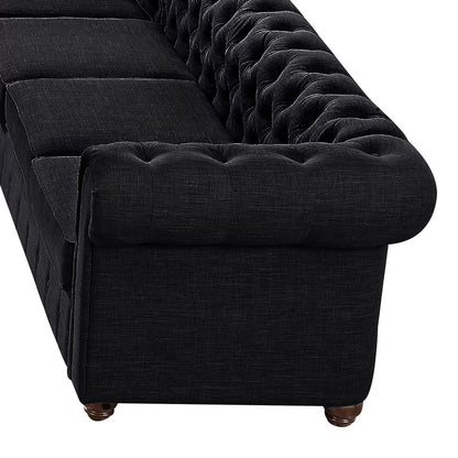 U Shape Sofa Set: 135" Wide Linen Symmetrical Sectional 11 Seater Sofa