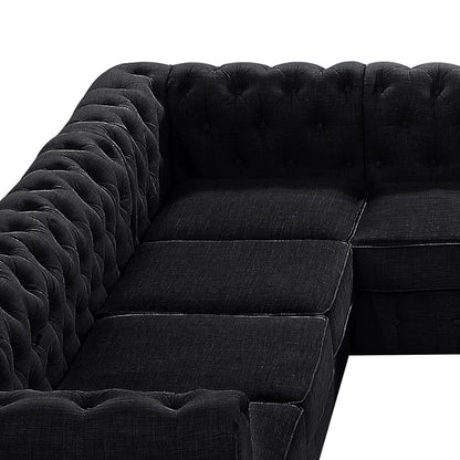 U Shape Sofa Set: 135" Wide Linen Symmetrical Sectional 11 Seater Sofa