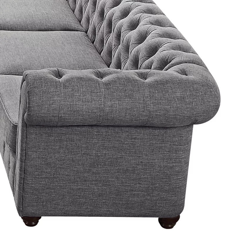 U Shape Sofa Set: 135" Wide Linen Symmetrical Sectional 11 Seater Sofa