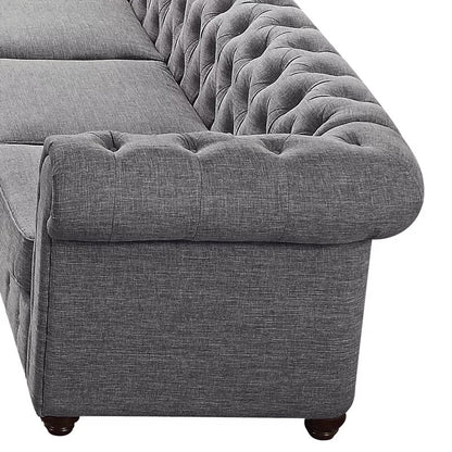 U Shape Sofa Set: 135" Wide Linen Symmetrical Sectional 11 Seater Sofa