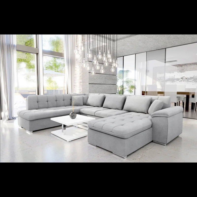 U Shape Sofa Set: 135" Wide Sectional 7 Seater Sofa 