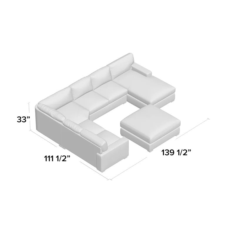 U Shape Sofa Set: 139.5" Wide Leatherette